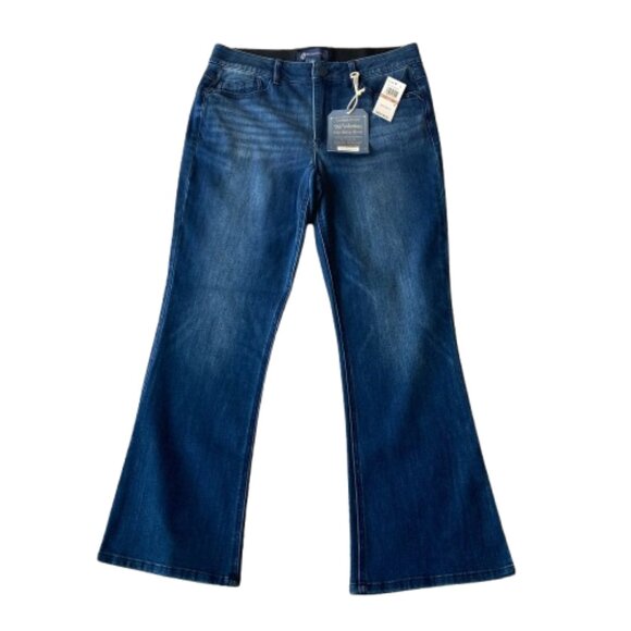 Democracy Ab Solution Itty Bitty Bootcut Jeans Women's 12 PETITE Blue Denim NWT - Picture 1 of 7